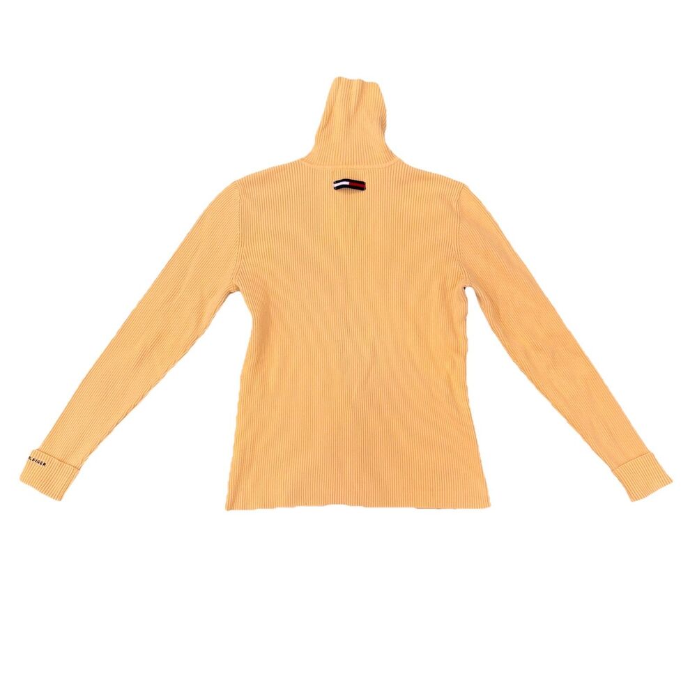 2006 Vintage Y2K Tommy Hilfiger Ribbed Turtleneck Top Womens Medium soft Yellow